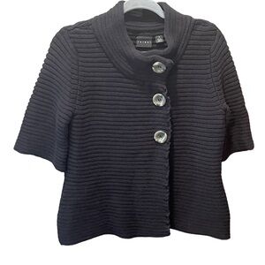 Tribal woman’s black cropped sweater  jacket, size medium